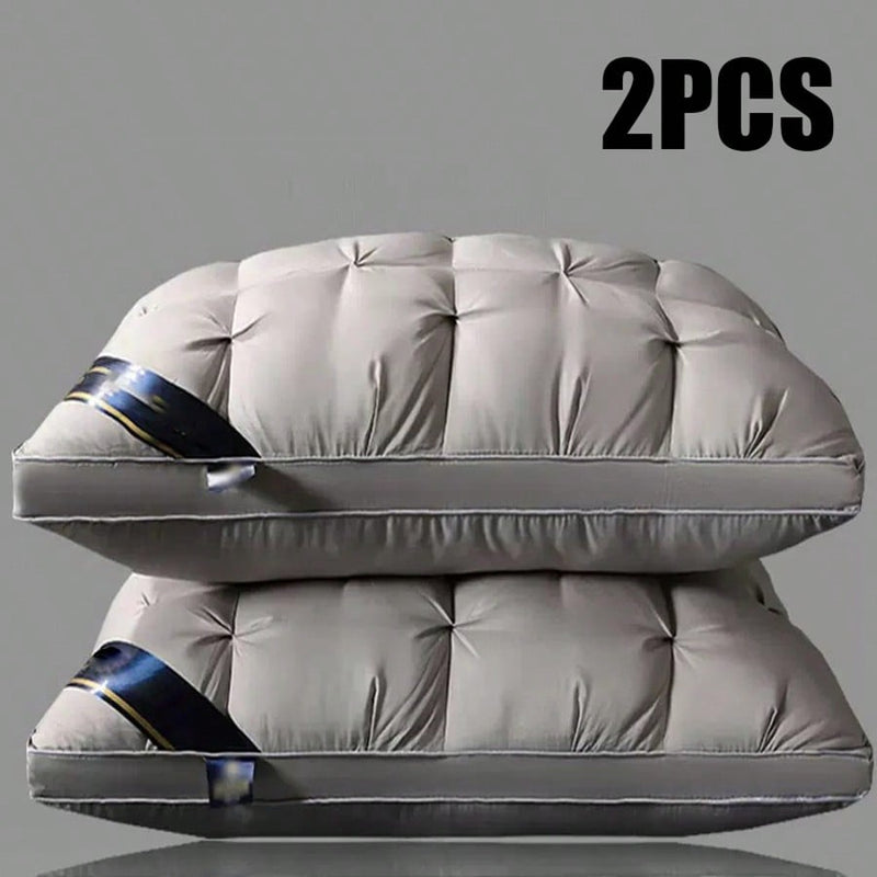 2 Piece Pillow Set Queen , Bed Soft Support Queen Pillow 2 Piece Pillow Set , Hotel Collection Standard/Queen Bed Pillow Set Set Of 2 Down Alternative Bedding For Supine, Stomach Or Side Sleepers Luxury Hotel Comfort Pillow Holiday Gift (White)