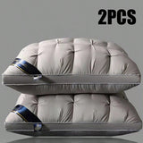 2 Piece Pillow Set Queen , Bed Soft Support Queen Pillow 2 Piece Pillow Set , Hotel Collection Standard/Queen Bed Pillow Set Set Of 2 Down Alternative Bedding For Supine, Stomach Or Side Sleepers Luxury Hotel Comfort Pillow Holiday Gift (White)
