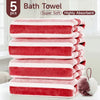 1pc/5pcs Bath Towel Set [4 Towels +1 Ball] - Modern Striped Coral Fleece Microfiber Towels Suitable For Adults, Ultra-Soft Quick-Dry Highly Absorbent Beach, Spa, Gym & Bath Towels With Bath, Space-Themed Collection For Home Bathroom