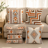 4pcs Minimalist Daily Geometric Texture Cushion Covers, Single-Sided Printed Peach Skin Polyester Material, 45*45CM/18*18inch Pillow Covers Suitable For Room Decor, Modern Minimalist Sofa Living Room Decoration, Gift Giving, Party Decoration